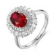 Ruif Jewelry Classic Design PT950 Platinum 1.72ct Lab Grown Ruby And 0.871ct Lab Grown Diamond Ring Wedding Bands
