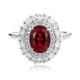 Ruif Jewelry Classic Design PT950 Platinum 1.72ct Lab Grown Ruby And 0.871ct Lab Grown Diamond Ring Wedding Bands