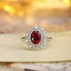 Ruif Jewelry Classic Design PT950 Platinum 1.72ct Lab Grown Ruby And 0.871ct Lab Grown Diamond Ring Wedding Bands