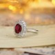 Ruif Jewelry Classic Design PT950 Platinum 1.72ct Lab Grown Ruby And 0.871ct Lab Grown Diamond Ring Wedding Bands