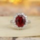 Ruif Jewelry Classic Design PT950 Platinum 4.99ct Lab Grown Ruby And 0.99ct Lab Grown Diamond Ring Wedding Bands