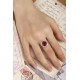 Ruif Jewelry Classic Design PT950 Platinum 4.99ct Lab Grown Ruby And 0.99ct Lab Grown Diamond Ring Wedding Bands