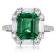 Ruif Jewelry Classic Design PT950 Platinum Ring 3.0ct Lab Grown Emerald and 1.047ct Lab Grown Diamond Ring Gemstone Jewelry Ruif Jewelry Classic Design PT950 Platinum Ring 3.0ct Lab Grown Emerald and 1.047ct Lab Grown Diamond Ring Gemstone Jewelry