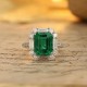 Ruif Jewelry Classic Design PT950 Platinum Ring 3.0ct Lab Grown Emerald and 1.047ct Lab Grown Diamond Ring Gemstone Jewelry Ruif Jewelry Classic Design PT950 Platinum Ring 3.0ct Lab Grown Emerald and 1.047ct Lab Grown Diamond Ring Gemstone Jewelry