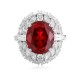 Ruif Jewelry Classic Design PT950 Platinum 7.71ct Lab Grown Ruby And 1.943ct Lab Grown Diamond Ring Wedding Bands