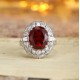 Ruif Jewelry Classic Design PT950 Platinum 7.71ct Lab Grown Ruby And 1.943ct Lab Grown Diamond Ring Wedding Bands