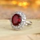 Ruif Jewelry Classic Design PT950 Platinum 7.71ct Lab Grown Ruby And 1.943ct Lab Grown Diamond Ring Wedding Bands