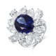 Ruif Jewelry Classic Design PT950 Platinum 9.38ct Lab Grown Sapphire And 6.339ct Lab Grown Diamond Ring Wedding Bands