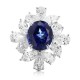 Ruif Jewelry Classic Design PT950 Platinum 9.38ct Lab Grown Sapphire And 6.339ct Lab Grown Diamond Ring Wedding Bands