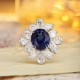 Ruif Jewelry Classic Design PT950 Platinum 9.38ct Lab Grown Sapphire And 6.339ct Lab Grown Diamond Ring Wedding Bands