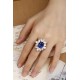 Ruif Jewelry Classic Design PT950 Platinum 9.38ct Lab Grown Sapphire And 6.339ct Lab Grown Diamond Ring Wedding Bands