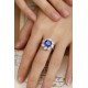 Ruif Jewelry Classic Design PT950 Platinum 4.46ct Lab Grown Sapphire And 2.595ct Lab Grown Diamond Ring Wedding Bands