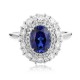 Ruif Jewelry Classic Design PT950 Platinum 1.58ct Lab Grown Sapphire And 0.871ct Lab Grown Diamond Ring Wedding Bands