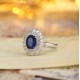 Ruif Jewelry Classic Design PT950 Platinum 1.58ct Lab Grown Sapphire And 0.871ct Lab Grown Diamond Ring Wedding Bands