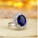 Ruif Jewelry Classic Design PT950 Platinum 6.65ct Lab Grown Sapphire And 1.943ct Lab Grown Diamond Ring Wedding Bands