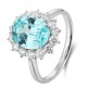 Ruif Jewelry Classic Design PT950 Platinum Ring 5.18ct Lab Grown Paraiba And 0.795ct Lab Grown Diamond Ring Wedding Bands Ruif Jewelry Classic Design PT950 Platinum Ring 5.18ct Lab Grown Paraiba And 0.795ct Lab Grown Diamond Ring Wedding Bands