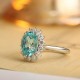 Ruif Jewelry Classic Design PT950 Platinum Ring 5.18ct Lab Grown Paraiba And 0.795ct Lab Grown Diamond Ring Wedding Bands Ruif Jewelry Classic Design PT950 Platinum Ring 5.18ct Lab Grown Paraiba And 0.795ct Lab Grown Diamond Ring Wedding Bands