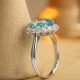 Ruif Jewelry Classic Design PT950 Platinum Ring 5.18ct Lab Grown Paraiba And 0.795ct Lab Grown Diamond Ring Wedding Bands Ruif Jewelry Classic Design PT950 Platinum Ring 5.18ct Lab Grown Paraiba And 0.795ct Lab Grown Diamond Ring Wedding Bands