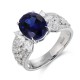 Ruif Jewelry Classic Design PT950 Platinum 3.79ct Lab Grown Sapphire And 0.76ct Lab Grown Diamond Ring Wedding Bands