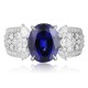 Ruif Jewelry Classic Design PT950 Platinum 3.79ct Lab Grown Sapphire And 0.76ct Lab Grown Diamond Ring Wedding Bands