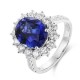 Ruif Jewelry Classic Design PT950 Platinum 5.15ct Lab Grown Sapphire And 1.308ct Lab Grown Diamond Ring Wedding Bands