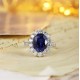 Ruif Jewelry Classic Design PT950 Platinum 5.15ct Lab Grown Sapphire And 1.308ct Lab Grown Diamond Ring Wedding Bands