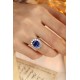 Ruif Jewelry Classic Design PT950 Platinum 5.15ct Lab Grown Sapphire And 1.308ct Lab Grown Diamond Ring Wedding Bands