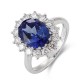 Ruif Jewelry Classic Design PT950 Platinum 7.73ct Lab Grown Sapphire And 1.874ct Lab Grown Diamond Ring Wedding Bands