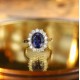 Ruif Jewelry Classic Design PT950 Platinum 7.73ct Lab Grown Sapphire And 1.874ct Lab Grown Diamond Ring Wedding Bands