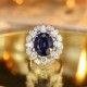 Ruif Jewelry Classic Design PT950 Platinum 8.94ct Lab Grown Sapphire And 4.659ct Lab Grown Diamond Ring Wedding Bands