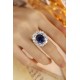Ruif Jewelry Classic Design PT950 Platinum 8.94ct Lab Grown Sapphire And 4.659ct Lab Grown Diamond Ring Wedding Bands