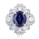 Ruif Jewelry Classic Design PT950 Platinum 5.345ct Lab Grown Sapphire And 3.289ct Lab Grown Diamond Ring Wedding Bands