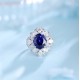 Ruif Jewelry Classic Design PT950 Platinum 5.345ct Lab Grown Sapphire And 3.289ct Lab Grown Diamond Ring Wedding Bands