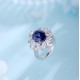 Ruif Jewelry Classic Design PT950 Platinum 5.345ct Lab Grown Sapphire And 3.289ct Lab Grown Diamond Ring Wedding Bands