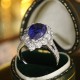 Ruif Jewelry Classic Design PT950 Platinum 3.98ct Lab Grown Sapphire And 2.089ct Lab Grown Diamond Ring Wedding Bands
