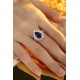 Ruif Jewelry Classic Design PT950 Platinum 3.98ct Lab Grown Sapphire And 2.089ct Lab Grown Diamond Ring Wedding Bands