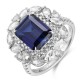 Ruif Jewelry Classic Design PT950 Platinum 4.56ct Lab Grown Sapphire And 1.689ct Lab Grown Diamond Ring Wedding Bands