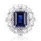 Ruif Jewelry Classic Design PT950 Platinum 4.56ct Lab Grown Sapphire And 1.689ct Lab Grown Diamond Ring Wedding Bands