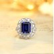 Ruif Jewelry Classic Design PT950 Platinum 4.56ct Lab Grown Sapphire And 1.689ct Lab Grown Diamond Ring Wedding Bands