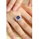 Ruif Jewelry Classic Design PT950 Platinum 4.56ct Lab Grown Sapphire And 1.689ct Lab Grown Diamond Ring Wedding Bands