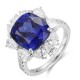 Ruif Jewelry Classic Design PT950 Platinum 7.24ct Lab Grown Sapphire And 1.744ct Lab Grown Diamond Ring Wedding Bands