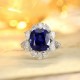 Ruif Jewelry Classic Design PT950 Platinum 7.24ct Lab Grown Sapphire And 1.744ct Lab Grown Diamond Ring Wedding Bands