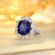 Ruif Jewelry Classic Design PT950 Platinum 7.24ct Lab Grown Sapphire And 1.744ct Lab Grown Diamond Ring Wedding Bands