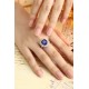 Ruif Jewelry Classic Design PT950 Platinum 7.24ct Lab Grown Sapphire And 1.744ct Lab Grown Diamond Ring Wedding Bands