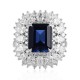 Ruif Jewelry Classic Design PT950 Platinum 4.4ct Lab Grown Sapphire And 2.935ct Lab Grown Diamond Ring Wedding Bands