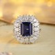 Ruif Jewelry Classic Design PT950 Platinum 4.4ct Lab Grown Sapphire And 2.935ct Lab Grown Diamond Ring Wedding Bands