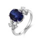 Ruif Jewelry Classic Design PT950 Platinum 3.94ct Lab Grown Sapphire And 0.597ct Lab Grown Diamond Ring Wedding Bands