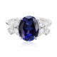 Ruif Jewelry Classic Design PT950 Platinum 3.94ct Lab Grown Sapphire And 0.597ct Lab Grown Diamond Ring Wedding Bands