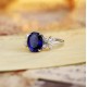 Ruif Jewelry Classic Design PT950 Platinum 3.94ct Lab Grown Sapphire And 0.597ct Lab Grown Diamond Ring Wedding Bands