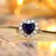 Ruif Jewelry Classic Design PT950 Platinum 3.72ct Lab Grown Sapphire And 1.172ct Lab Grown Diamond Ring Wedding Bands